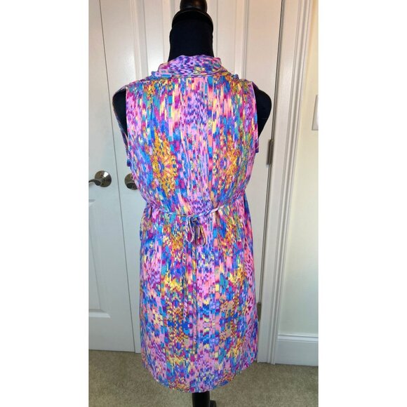 Aqua Women's Multicolor Sleeveless Lightweight Wrap Dress Tie Waist w/Pockets XS - Picture 3 of 13
